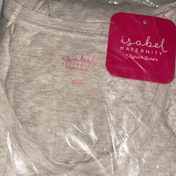 Isabel Maternity by Ingrid & Isabel Long Sleeve Scoop Neck Side Shirred T-Shirt - Picture 3 of 3